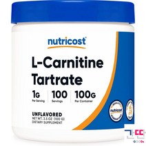 뉴트리코스트 L카르티닌 부스터 파우더 100g 100인분 건강한, 3.5온스(1팩),100인분