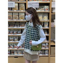 보들보들 부드러운 니트 베스트 여 초가을 코디 시크하고 부드러운 빈티지 상의 쓰리피스