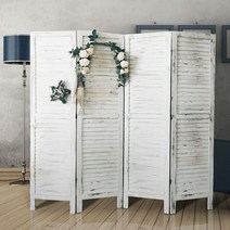 가정용 빈티지 파티션 라탄 공간분리 원목 칸막이 가림막 인테리어, 올드 화이트 170 하이 45 와이드