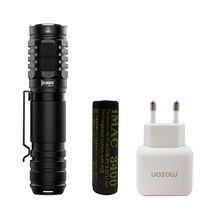 우벤라이트 고성능 후레쉬 TO-46R CRI LED 1000루멘 손전등 자연색 구현, 블랙, 1세트, A세트(본체+배터리3400+충전아답터)
