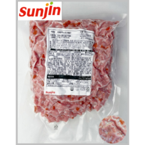 [SUNJIN] 국산돼지고기 35% 닭고기 47% 선진 바베큐스모크햄D다이스 1kg 1EA(냉동)(각종토핑)_치즈왕자, 1팩