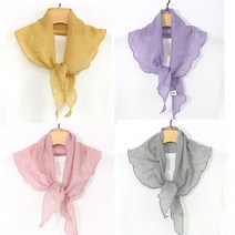 사은품 증정 국산 마리앤느 스카프 무지 삼각 쁘띠 여름스카프 심플 우아함 면 코튼