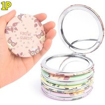 접이식 원형 양면 손거울 휴대용 확대경 화장대 소품 삼면경 거울