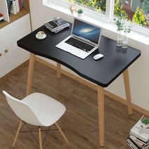 SET 상품_ DIY 책상+의자 공부 독서실 학원 서재 컴퓨터 노트북 보조 책상 1인용 테이블 조립식 간이, 블랙+의자 SET