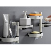 무타공 3단 회전형 받침대 욕실용 비누 비누각 비누대