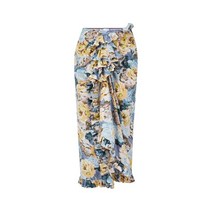DRIES VAN NOTEN 드리스반노튼 여성 플로럴 코튼 러플 스커트 - 라이트 퍼플
