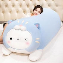 귀여운 동물 바디필로우 긴 베개 몰랑이 안고 자는 베개 대형 고양이 쿠션 롱 바디필로우, 블루고양이