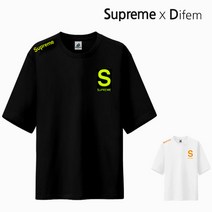 슈프림 정품 5부오버핏반팔 슈프림레프숄더 M~5XL 빅사이즈 남녀공용 반팔티셔츠