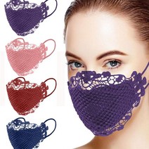 D 마스크 레이스 페이스 세탁 얼굴 통기성 입 가면 보호, 마스크퍼플 GD12161