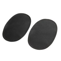 팔꿈치 무릎 패치 블랙에 PU 가죽 타원형 바느질의 3xPair, 블랙