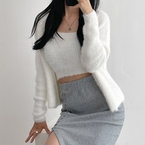 입꼬 트윈 앙고라 나시 + 가디건 투피스 세트