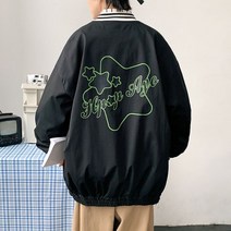 야구 점퍼 야잠 잠바 커플 단체 큰옷 빅사이즈 스트릿 패션 뚱뚱한 후드 바람막이 코디 소개팅룩 남자 21