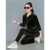디스트 벨벳 트레이닝복세트(L-블랙)/집업 츄리닝세트