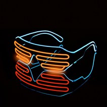 빛나는 Led 안경 할로윈 장식 네온 파티 어둠 속에서 글로우 선글라스 용품, 05 6 blue orange