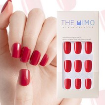 THEMIMO 더미모 말랑 착붙 네일팁 24tips 단색 컬러 붙이는네일팁 국내제작 인조손톱 풀팁, 더미모네일 30.로즈레드, 1개