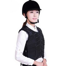 승마조끼 안전보호장비 충격흡수 훈련 가슴 보호구, 성인 블랙 XXL (신장 180CM 이상)