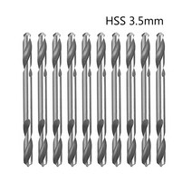 10pcs 3.5mm HSS 이중 종료 나선형 비틀림 드릴 도구 드릴 세트