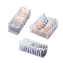 수납정리함 옷 양말 속옷 정리함 정리 트레이 옷장 파티션 접이식 속 서랍 보관 칸막이 을위한 린넨 보관 상자 브래지어 스카프 넥타이 양말, 흰색 3 개 세트