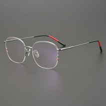 하우스브랜드 8.3g 초경량 금속테 뿔테 안경 티타늄 가벼운 대학생 남녀공용 하금테 30대 40대 일본 수제