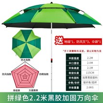 감성파라솔 태슬 비치 낚시 접이식 휴대용 제주 초가 동남아 그늘막, 단일사이즈, 그린블랙코팅2.2m고정