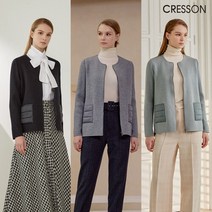 크레송CRESSON 패딩배색 니트자켓