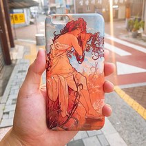 우리일쌍 무광 알폰스 무하 사계 여름 명화 휴대폰케이스/애플 아이폰7 최신 스마트폰 케이스 추천 (3619721), 아이폰8+
