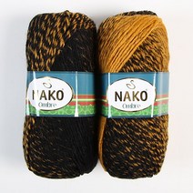 [앵콜스] (10+1) 나코 옴브레 보송보송한 울혼방 그라데이션 목도리 모자실, 20315 범블비