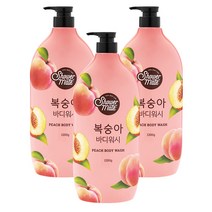 샤워메이트 자연 바디워시 복숭아, 3개, 1200ml