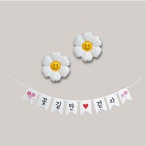 입학가랜드 졸업 축하 가랜드 데이지꽃 풍선 세트 입춘 소품, 3. 꽃길가랜드 2종 (가랜드,꽃풍선2p)