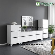 우아미가구 모노 비앙코 1500 거실장 2단 WH5083, 색상:화이트