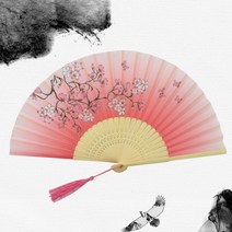 중국어 일본어 실크 접이식 팬 나무 클래식 댄스 고품질 술 우아한 여성 홈 인테리어, 27 27