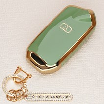 튜모 기아 K3 K5 K7 K8 K9 스포티지 쏘렌토 카니발 EV6 니로 스팅어 모하비 레이 모닝 TPU 골드라인 스마트키케이스 키링, KN-06, 골드오링-올리브그린