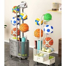 볼 정리대 이동식 농구공 받침대 라켓 진열 가정용, 1. 화이트 기본형-148cm