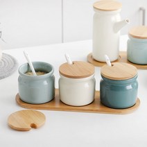 세라믹 도자기 양념통 오일병 세트 3가지 색상, 옵션, [오일병]블루+민트(2pcs)