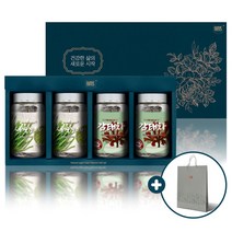 새싹보리차 25Tx2병 + 감태차 25Tx2병 선물세트 쇼핑백