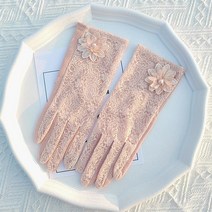 여성장갑 여름 자외선차단 아이스 얇은 레이스 터치 풀핑거 메쉬 통풍 운전 라이딩