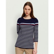 22SS [populet]네이비 스트라이프 면 7부소매티셔츠 WSTS2B104N2