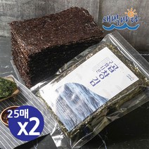 청정 완도 특산물 무조미 구워나온 곱창김 25매 x 2봉 LAGG252, 단품