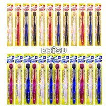 일본 Ebisu 에비스 칫솔 12+12개 24개 기획 세트 6열 프리미엄 3종류 부드러운 보통모 단단한모, 부드러운모 12개, 단단한모 12개