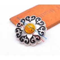 비즈공예 원석 10x30mm 실버 서양 바이커 펑크 꽃 새겨진 노란색 비즈 leathercraft 벨트 안장 콘쵸 screwb, 한개옵션0