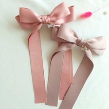 머리 리본 핀 헤어 핑크 아뜰리에모브 아가타 자동핀 예쁜 집게 꼬리리본 골프핀
