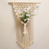 [솔이매듭] 입문용 마크라메 월행잉 만들기 DIY KIT 취미 태교 클래스 키트, 연핑 소국 부쉬