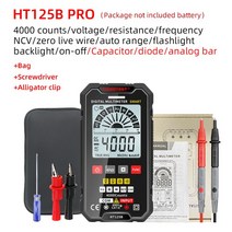 멀티 미터 스마트 디지털 테스터 600V AC DC 전압 커패시턴스 옴 HZ 다이오드 NCV 라이브 홀드 TRMS 연속성, 06 HT125B PRO