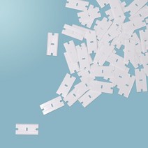 자동차 차량용 간편 유리 얼음 눈 청소 제거기 스크래퍼 EHDIS 100 개/갑 이중 가장자리 플라스틱 면도기 블레이드 창 가정용 도구 앞 스크레이퍼 접착제 얼룩 제거, 04 white