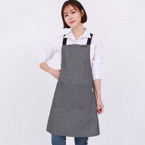 미단디자인 XAP208-1 여름 바리스타 쉐프 카페 주방 업소용 행사용 앞치마, 1매, 77~88) 블랙