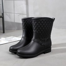 4컬러 퀄팅 패턴 베이직 여성 앵클 레인부츠 레인17여성장화 레인부츠 장마 비 우비, 230mm, 퍼플