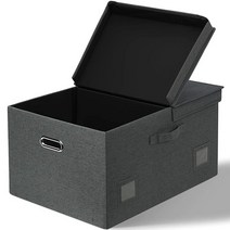 Graciadeco 뚜껑이 있는 75쿼트 엑스트라 라지 장식 보관함 흰색 접이식 보관함 1팩 쌓을 수 상자 뚜껑 포함, Gray1_Medium -5 Pack