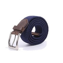 107635 캔버스 탄성 직물 ASIN 스트레치 여러 가지 빛깔의 꼰 벨트, XL, 네이비 블루