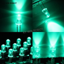 발광다이오드 100pcs 5mm F5 신호등 LED 방출 다이오드 빨간색 노란색 녹색 신호 출력 Arduino 시스템, [02] green