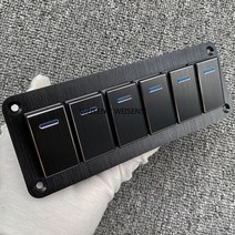 판넬스위치 램프 명판 금속 2 3 4 5 6 8 gang 듀얼 led 해양 보트 로커 스위치 패널 트럭 보트 자동차 스위치 패널 라이터 소켓 회로 차단기, d 6 갱 블랙